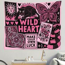2D Flat Print 1pc Tapestry Wild Heart Mysterious Design Wall Hanging Decor Suitable For Bedroom Living Room Aesthetic High-Definition Printing Polyester Material - For Living Room Wall Decoration, 2D Flat - Multicolor - View 1