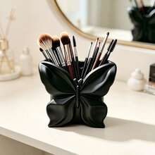 1pc 3D Printed Butterfly Makeup Brush Holder, Highly Attractive Desktop Cosmetic Storage Box, Multi-Function Storage Bucket, Suitable For Eyebrow Pencil, Earrings Jewelry, Vanity Decor Christmas - Multicolor - View 3