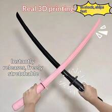 3D Printed Retractable Sword Toy, Collapsible Samurai Sword, Stress Relief Toy, Cosplay Prop - Multicolor - View 3