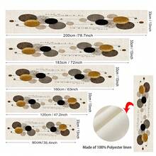 1pc Modern Luxury Geometric Polka Dot Table Runner, Durable Polyester Hard Fabric With Metallic Finish, Suitable For Wabi-Sabi Style Living Room Art Decor - Multicolor - View 3