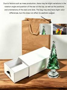 16cm High 5cm Base Crystal Christmas Tree Decoration Gift Set, Includes Gift Bag, Shiny Glass Christmas Tree Desktop Ornament, Decorated With Colorful Rhinestone Stars, Home Desktop Display Window Christmas Atmosphere Decoration, Holiday New Year Gift - Multiple Styles - View 12