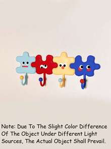 Cute Cartoon Puzzle Shape Adhesive Hook, No Drill Wall Mount Hanger, Colorful Versatile Self Adhesive Hook For Bag Hair Accessory Key, Room Wall Decor, Kitchen Bathroom Bedroom Dorm Office Organization, Christmas Valentine's Day Gift - Multicolor - View 11