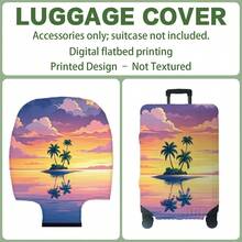 1PC,Flat Print Design,Luggage Cover (Only Luggage Cover, Luggage Not Included),Suitable For 20 To 30 Inch Luggage,Made Of Thickened High-Quality Fabric,Essential Accessory For Your Travel And Checked Luggage. - Multicolor - View 10