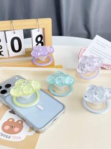 3D Milk Blue Cloud MagSafe Magnetic Phone Stand With Telescopic Airbag, Strong Adsorption - Green - View 6