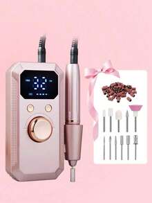 Rechargeable Electric Nail File, Professional Portable Acrylic, Gel Nail And Polishing Tool, Includes 11 Nail Drill Bits And 20 Sanding Bands, Wireless Design, High-Speed Tool Suitable For Salon And Home Use, Great Gift For Women - A - View 7
