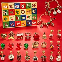 Christmas Advent Calendar 24 Day Countdown Surprise Box, Tear-Open Compartments With Assorted Xmas Charm Pendants, DIY Bracelet Making Set, Decorative Holiday Gift For Seasonal Gifting - 5 - View 4