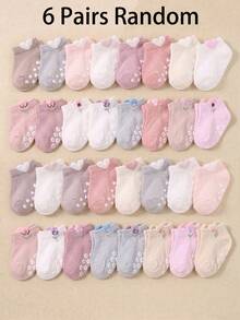 12 Pairs Random Toddler Non-Slip Short Socks, Baby Walking Socks Soft Comfortable Fabric, Multi-Color Non-Slip Socks, Breathable Non-Slip, Suitable For Baby Crawling And Walking - Multicolor - View 5