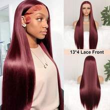 Blue Color 1pc Long Silky Straight 13*4 Lace Frontal Synthetic Wig For Women Preplucked Cosplay Daily Party Heat Resistant Fiber Front Wig Wedding Gifts - Multicolor - View 10