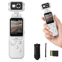 Kamera Vlog Portabel 4K, Layar IPS 2" Kamera Vlog Genggam Gimbal dengan Lensa Berputar 180°, Kamera Aksi Multifungsi untuk Perjalanan, Olahraga, Vlog, Hadiah untuk Pelajar, Wisuda, Natal, Halloween, dan Tahun Baru, Baterai 1000mAh - View 13