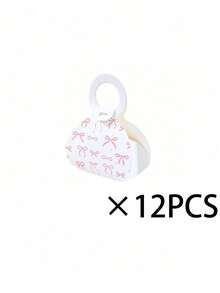 24/12/1pc Pink & White Bowknot Gift Box With Handle, Bowknot Design, Suitable For Birthday Party, Wedding Table Decor, Newborn Celebration Gift Box, Birthday Wedding Favor Box, Baby Shower Decor, Gender Reveal Party Decor, First Birthday Decor, Baby Shower Favor Box And Wedding Decor - Multicolor - View 11