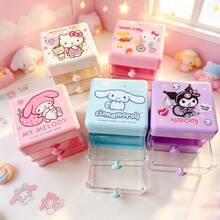 Hasbro Mixed 4‑Style SANRIO Kawaii Character Small Drawer Organizer Plastic Desktop Storage Case For Collecting Enthusiasts Tabletop Decor Accessory Pattern Container For Bedroom Workspace Casual Gift Occasions - Multicolor - View 1
