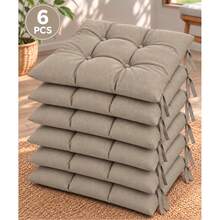 6 Pcs Comfortable Indoor & Outdoor Seat Pads For Kitchen, Dining, Garden, Balcony & Patio Chairs In Turkey - Apricot - View 5