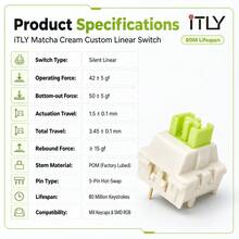 Milk Green Switch 5 Pin Linear Pre-Lubed 50 90 100Pcs 42gf POM Material Creamy Marbly Sound For Mechanical Keyboard DIY Custom Build - View 6