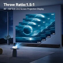 便攜式 LED 家用劇院投影機,戶外影片投影機,兼容筆記本電腦、PC、電視盒、平板電腦,智慧電影投影機,適用於居家、戶外與旅行使用,優質禮品選擇(4K 便攜式投影機,含藍牙) - 查看 10