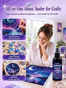 New Diamond Painting Sealant Spray, Quick-Drying Diamond Art Sealant, Prevent Yellowing, With Transparent Gloss Protection Layer, Firmly Lock Diamonds, Used For Diamond Art, Coasters, Art Puzzles And DIY Craft Projects. - A - View 5