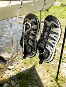 20pcs Stainless Steel Hanging Shoe Drying Rack, Space-Saving Windproof Shoe Hooks With Non-Slip Rubber Tips And Rust-Resistant Clips, Multi-Functional Shoe Rack For Sneakers And Boots, Indoor And Outdoor Use, Home Storage, Ideal Christmas Gift For Family And Friends - Multicolor - View 4