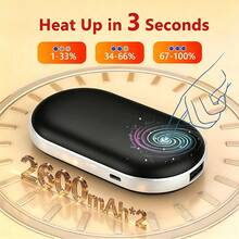 Portable Hand Warmer Rechargeable Pocket Heater Function USB Charging Heater Hand Warmer 2600mAh*2 Large Capacity USB Pocket - 5200mAh - View 4
