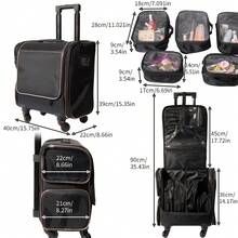 Professional Large Capacity Rolling Makeup Case, Eyelash Extension, Nail Art, Beauty Supplies Storage Box - Multicolor - View 7