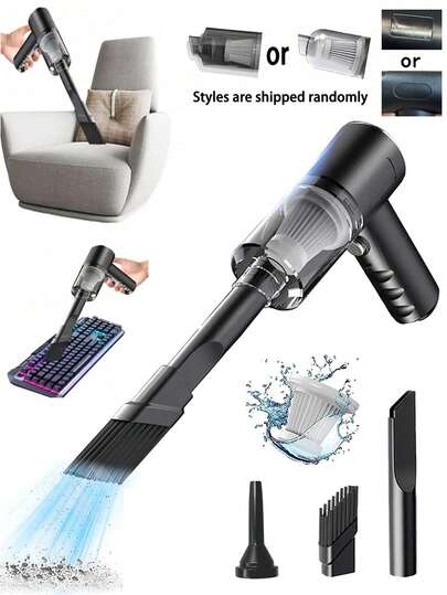 Wireless Mini Vacuum Cleaner, Multi-Function Portable Vacuum Cleaner With Multiple Nozzles, Supports Blowing And Suction, USB Charging, Suitable For Home Cleaning, Desktop Pet Hair, Keyboard, Compact Car Vacuum Cleaner