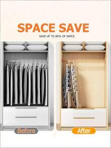 15pcs Multi-Layer Pants Rack, Foldable Multi-Layer Pants Hanger, Space-Saving Foldable Trapezoid Pants Rack, Non-Slip Multi-Rod Clothing Storage Organizer, Wrinkle-Free Closet Hanger, Suitable For Jeans, Leggings, Trousers, Scarves And Home Clothing - Multicolor - View 11