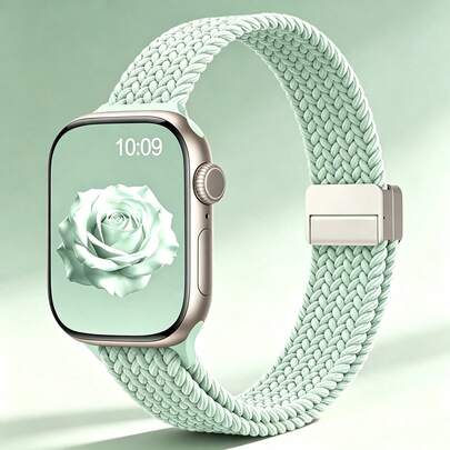 Correa trenzada de un solo bucle con hebilla de paracaídas para Apple Watch - Correa deportiva de nailon elástico compatible con i-Watch Series Ultra/11/10/9/8/7/6/5/4/3/2/1 SE - Tamaños 49mm 46mm 45mm 44mm 42mm 41mm 40mm 38mm - Ligera, cómoda y segura, adecuada para fitness, actividades al aire libre, uso diario - Diseño neutro