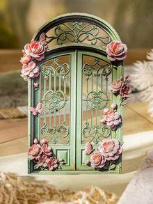 10pcs Vintage Garden Flower Gate Hard Card Stickers, Scrapbook DIY Collage Decoration, Journal Planner Material - Garden Gate - View 7