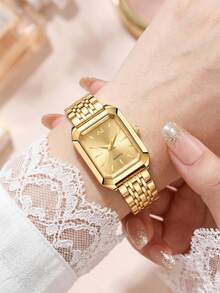 7件組女款手錶珠寶套裝 極簡奢華時尚優雅精緻 金色石英手錶附項鍊、戒指、耳環、水鑽手鍊，適合日常穿戴、假日派對、婚禮、情人節、開學季、週年紀念、聖誕節及其他場合，亦可作為送給女性好友的最佳節日禮物 - 彩色 - 查看 3
