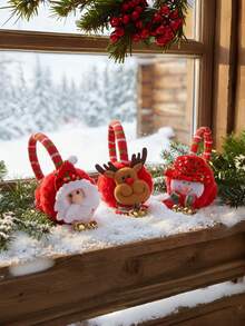 2 buah Penutup Telinga Dekorasi Natal untuk Pesta, Motif Kartun Santa Claus, Penutup Telinga Hangat - MultiWarna - View 7