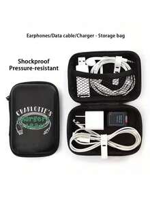 Mobile Phone Charger Data Cable Storage Bag With Charging Cable Pattern. Portable Mini Storage Bag, Coin Purse, Earphone Case, Jewelry Organizer, Card Holder, Travel Accessory, Birthday Gift, Back To School Gift - Multicolor - View 7