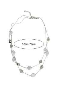 1pc Asymmetrical Baroque Faux Pearl Necklace, Long Sweater Chain Style, High-End Layering Versatile Neck Chain For Women (Random Tail Chain) - Multicolor - View 5