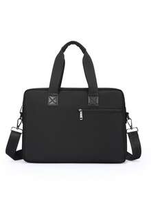 Men's Business Oxford Fabric Handheld Briefcase, Wear-Resistant Large Capacity Detachable Shoulder Strap Crossbody Bag, Workplace Commute Travel Storage A4 Document Laptop Bag, Minimalist Business Commuter Shoulder Bag - A - View 13