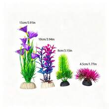 Aquarium Decor Set, Plastic Artificial Grass Decoration For Fish Tank, Realistic Aquarium Plants - C - View 5