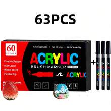 13-126 Colors Art Acrylic Marker Set,Markers Pen With Brush And Soft Tip,Suitable For Sketching,Coloring,Applicable For Painting On Stone,Wood,Calligraphy,Ceramic,Metal,And Various Other Surfaces,A Great Gift For Friend And Student,Back To School - Acrylic Marker Pen - View 17