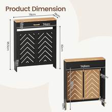 Radiator Cover With Drawers, Wooden Radiator Shelf Pipe Covers Cabinet For Living Room Bedroom Hallway - Black + Wood Grain - View 12