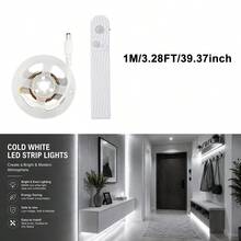 Motion Sensor LED Strip Lights, Warm White / Cool White Optional, Self-Adhesive Cuttable, USB & AAA Battery Powered(Batteries Not Included), Under Cabinet Closet Bedside Night Light - 2835 CT - View 10