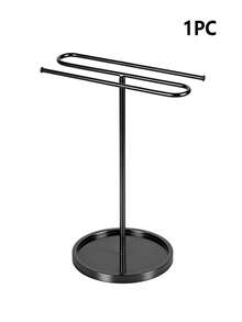 S-Shaped/T-Shaped Countertop Towel Rack, Jewelry Storage Rack, Suitable For Bathroom/Kitchen/RV, Rust-Proof Metal Base, Wrought Iron Freestanding Towel Rack With Round Base (1-Tier/2-Tier) - Multicolor - View 10