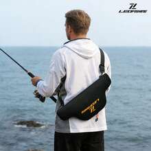 LEOFISHING Lightweigh Fishing Gear Storage Bag Sling Backpack Bag,Used For Storing Telescopic Fishing Rods And Reels Black - Black - View 11