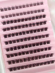 120 Pcs Lash Clusters Includes Glue And Tweezers DIY Eyelash Extensions Natural Lashes D Curl Individual Lashes Eyelash Clusters Extensions Wispy Lash DIY At Home Lash Tech Supplies - Black - View 5