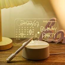 Acrylic Message Board Night Light, Reusable Calendar Memo Lamp, USB Powered Desktop Decor, Erasable Notebook Light For Bedroom Office Home Art Decoration, Creative Gift For Friends And Family - Warm white light - View 2