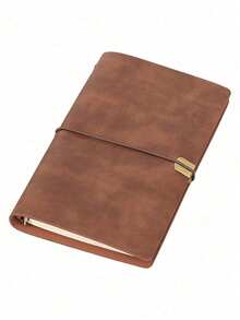 A6 PU Vintage Leather Notebook Diary, Retro Aesthetic Writing Journal With Elastic Closure And Replaceable Pages, Travel Diary, Daily Planner Notebook, Suitable For Notes, Meetings, Work And Study, Desktop Accessory, College Essential, Unisex Gift - Multicolor - View 12