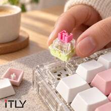 Empire Switch V3 5-Pin Linear Switches, Pre-Lubricated, Light Actuation Force, Smooth Typing Feel, 40/60/100pcs Pack With 10 Mixed Color Keycaps, Suitable For Mechanical Keyboard DIY And Gifts - View 10