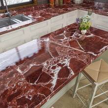 Deep Cherry Red Marble Pattern Self-Adhesive Wallpaper, Elegant Cherry Red Marble Texture, Peel And Stick, Easy Installation, Suitable For Bathroom Countertops, Vanity Tops And Other Surfaces. Waterproof, Durable, Removable Without Leaving Residue, Stain-Resistant And Easy To Clean, Creating A Luxurious Decorative Effect - Deep Cherry Red Marble Pattern - View 7