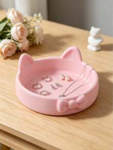 Small Cat Tray Jewelry Storage Ornament, Living Room Desktop Organizer & Home Decor,Multipurpose Tabletop Decor, Suitable For Jewelry, Keys, Wireless Headphones, Storage, Suitable For Small Things Placement, Home Ornaments, Commemorative Gifts, - Multicolor - View 12