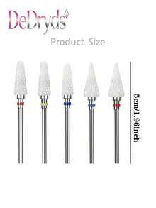 DeDryDS 5件組電動美甲修甲機套組，含旋轉研磨頭、美甲與足部修護磨鑽頭、美甲工具 - 彩色 - 查看 7