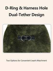 Metglad Dog Winter Coat | Cold-Proof Jacket, Invisible Leash Hole & Metal D-Ring Dual Leash Design, Reflective Pet Vest, Warm Fleece Dog Snow Coat, Suitable For Small, Medium And Large Dogs - Army Green - View 6