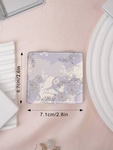 1PC Artistic Vintage Series Portable Folding Makeup Mirror, Lightweight Ultra-Thin Convenient Durable PU Leather, Suitable For Various Occasions Travel Party Work School, Suitable For All Ages - Multicolor - View 4