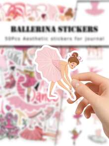 50 buah Stiker Balet untuk Koper, Buku Catatan, Perencana, Casing Ponsel, Dekorasi Doodle - 50 Stiker Balet TT242 - View 6