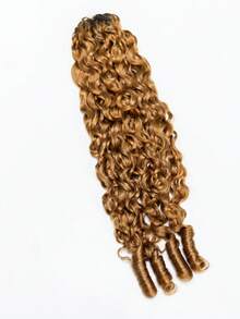 OQ Hair Chestnut Brown Color Unfelt Wig 16-24 Inch Feather Hair Extensions Burmese Curly Human Hair Seamless & Natural Blend Suitable For Women No Chemical Processing High-Quality Bulk Human Hair For Daily Use And Beginners - S30 - View 4