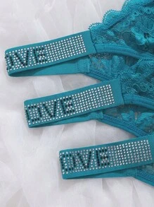 Mystèrelle 3-Pack Sexy Lace Semi-Sheer Comfortable Breathable Thongs - Solid Color, Floral Texture Design, Ideal Gift For Valentine's Day And Christmas - Multicolor - View 6