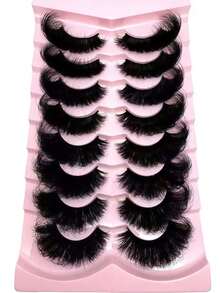 New 8/7 Pairs/Pack Stretchable Thickened Eye Corner Makeup Gift, Suitable For Women And Girls - Black - View 3